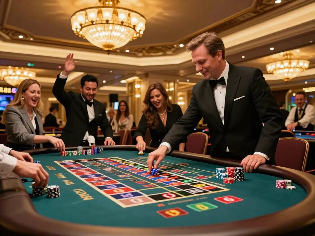 Players enjoy the roulette action at lc88 .com, showcasing the thrill and excitement of casino gaming.