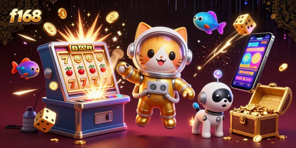 Spin to win with f168's dazzling slots amidst a cosmic scene filled with jackpot thrills.
