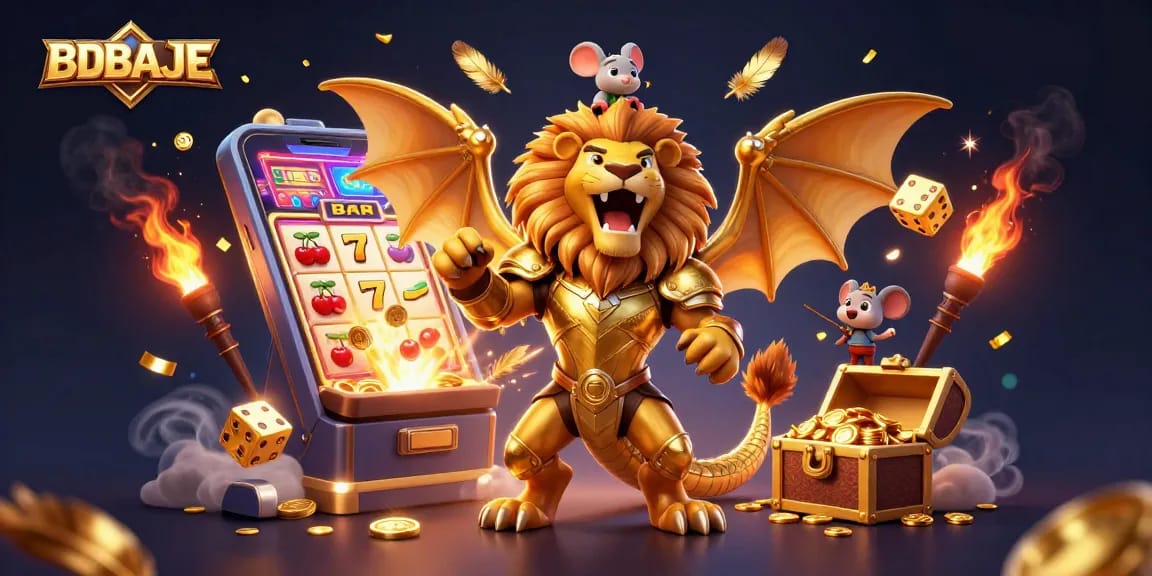 BDBAJEE welcomes gamers with its vibrant slot machine explosion of rewards, featuring a chimera creature and dynamic gameplay elements.