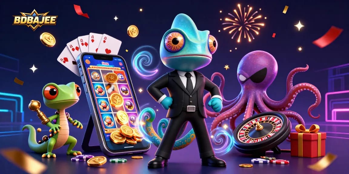 BDBAJEE showcases a thrilling gaming experience with vibrant characters amidst exciting gambling elements.