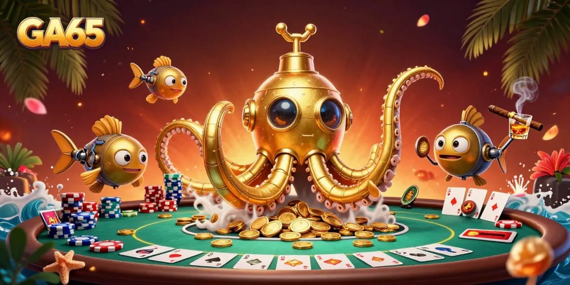 Experience thrilling gameplay at GA65 with a captivating 3D ocean-themed casino scene.
