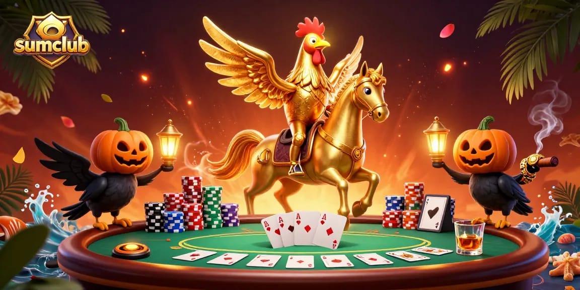 Engage with sumclub in a vibrant casino scene featuring exciting poker action and dynamic characters.