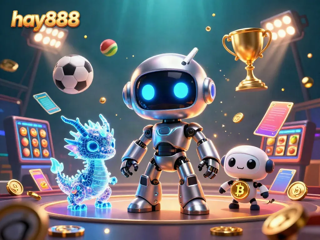 Experience thrilling gaming features with hay888 as vibrant characters and dynamic sports celebrate a casino atmosphere.
