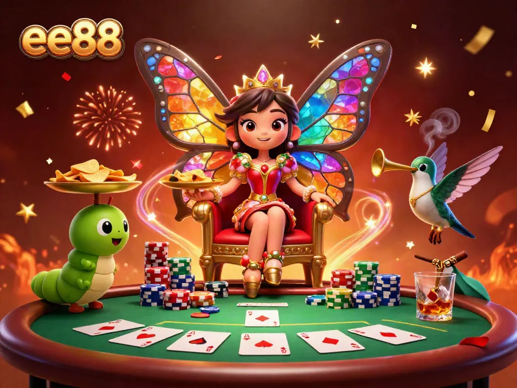 Experience vibrant gameplay at ee88 with our dynamic 3D casino scene featuring colorful elements and captivating characters.