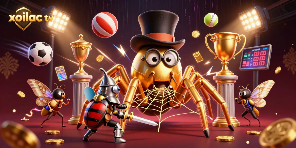 Xoilac TV delivers thrilling sports betting experiences with golden tarantula and dynamic gaming visuals.