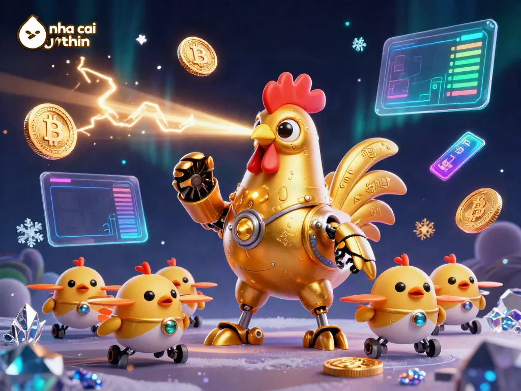 Engage in thrilling gameplay at nha cai uy tin with unique 3D golden rooster and crypto elements.