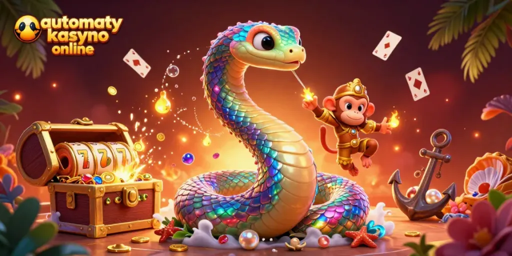 Experience the thrill of automaty kasyno online with vibrant characters and slot symbols creating a magical scene.