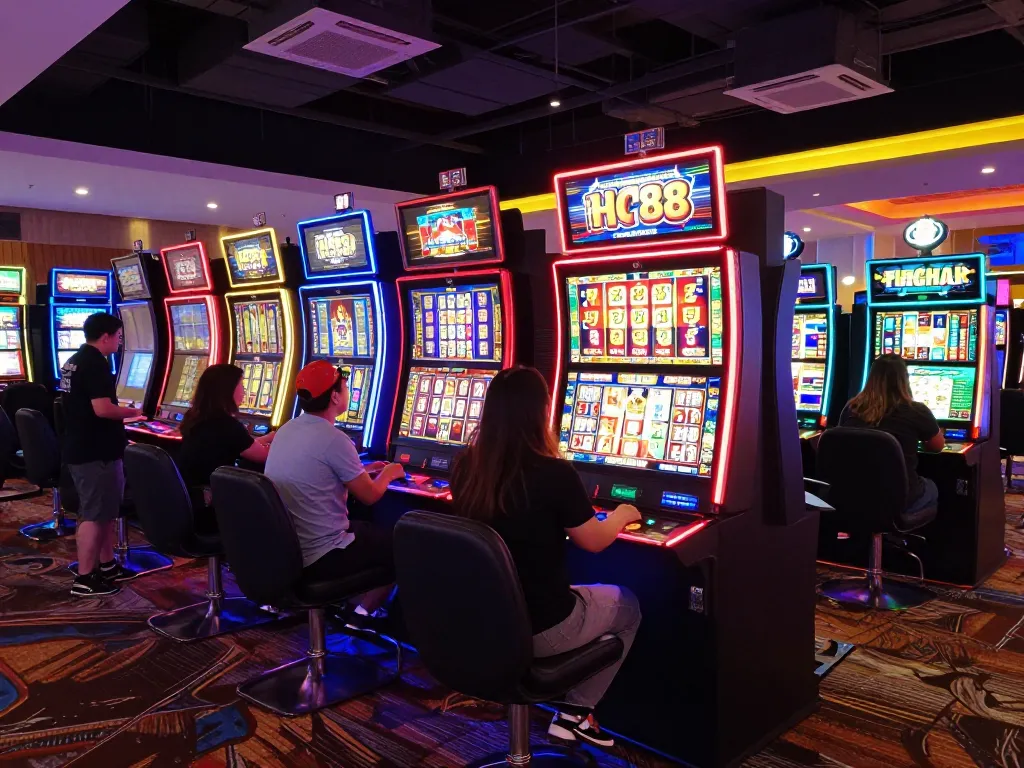 Experience the excitement of slot88 in a lively casino atmosphere with players celebrating their wins.