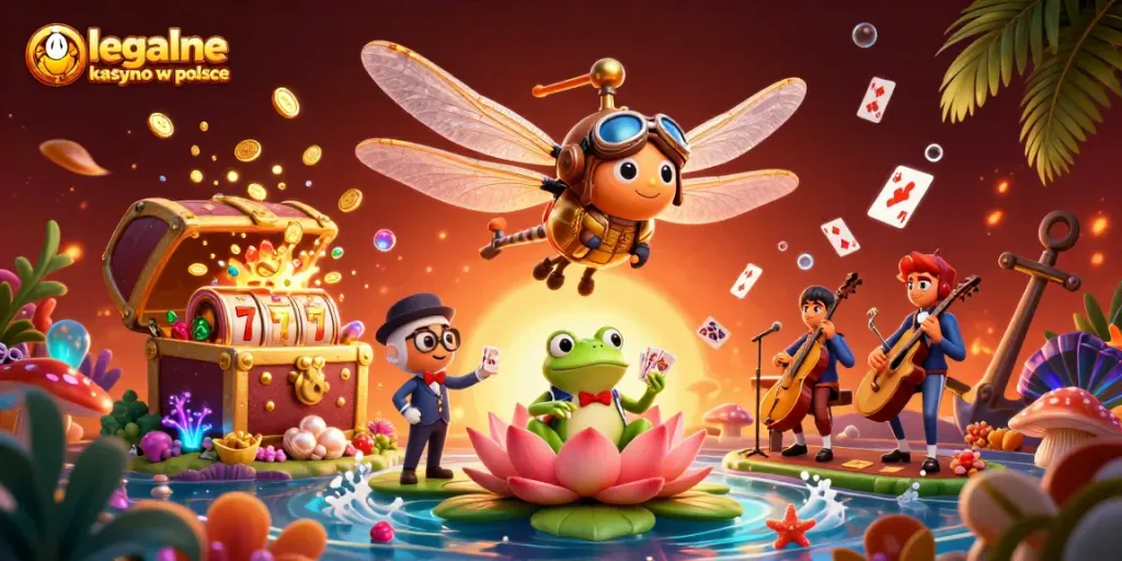 Experience the thrill of legalne kasyno w polsce with this vibrant 3D casino illustration.