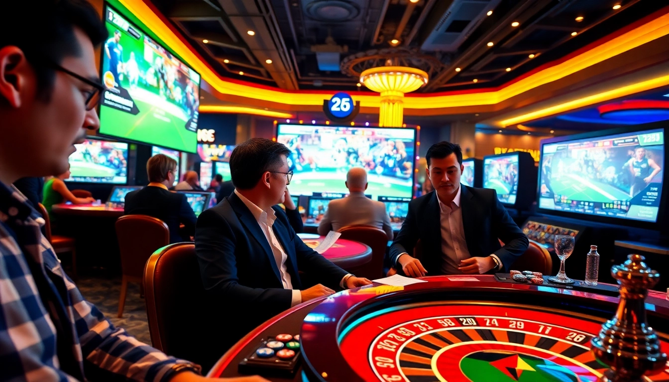 Engaging gamblers placing bets on trực tiếp bồ galaxy during an exhilarating online casino experience.