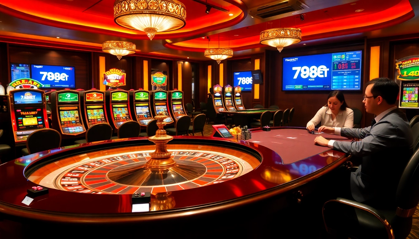 Experience thrilling gameplay at 789BET's luxurious casino setting with exciting betting options.