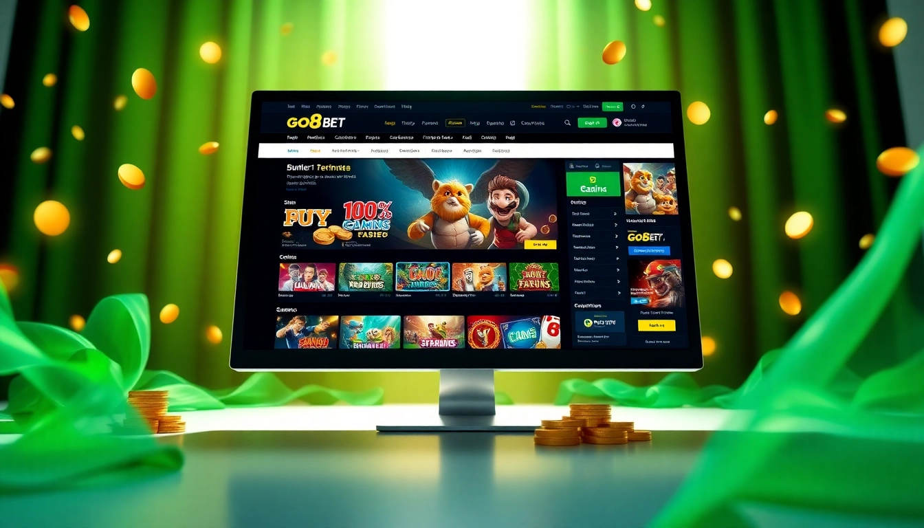 GO8 online betting platform promotional banner showcasing user-friendly interface and vibrant game options.