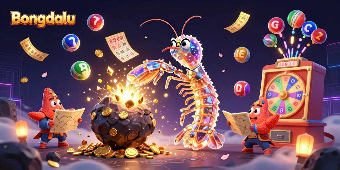 Bongdalu captivates users with an action-packed scene of a cosmic samurai and a starfish navigating a vibrant gambling world.