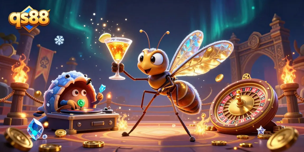Join the thrilling qs88 casino adventure with a vibrant 3D illustration showcasing dynamic characters and elements.