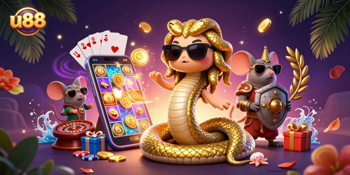 Play exciting games at u88 and enjoy thrilling bonuses, featuring Medusa and a warrior mouse.