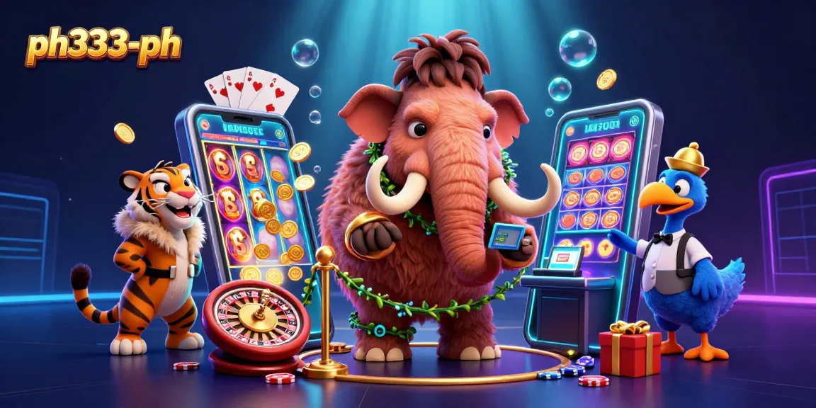 Experience the thrills at ph333-ph with a vibrant 3D casino scene featuring exciting gaming elements.