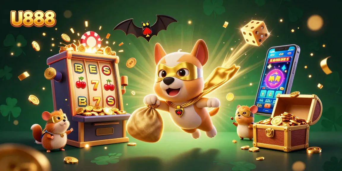 Experience thrilling adventure with U888's jackpot excitement in this vibrant casino scene!