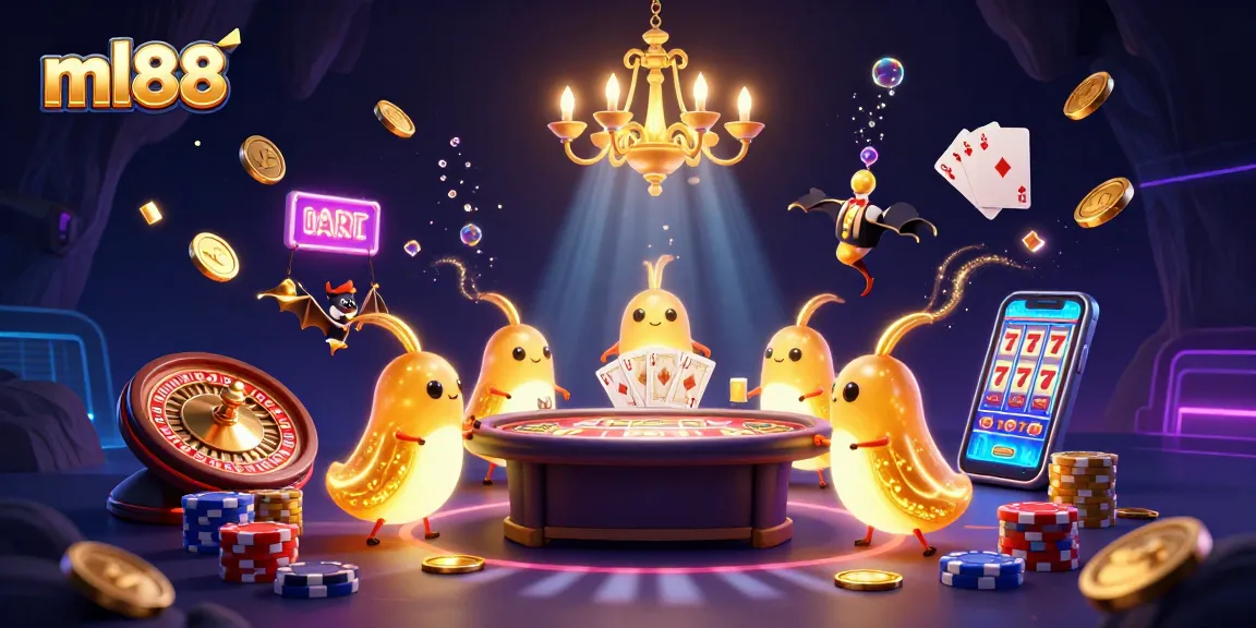 Experience excitement at ml88 with glowing glowworms in a vibrant casino scene.
