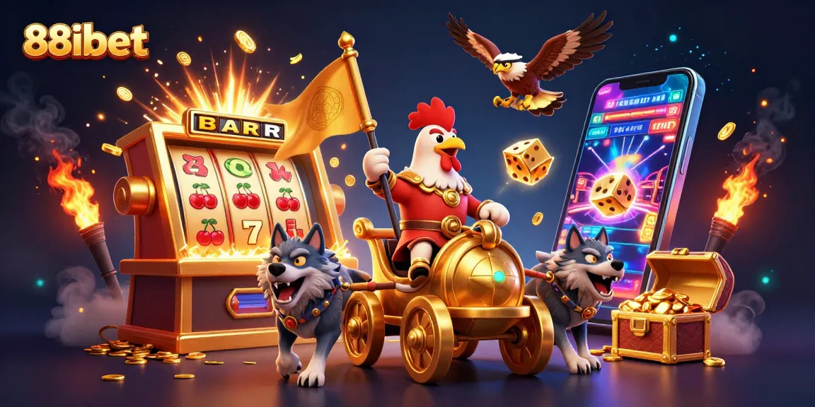 Experience thrilling wins with 88ibet as our rooster warlord leads a casino adventure.