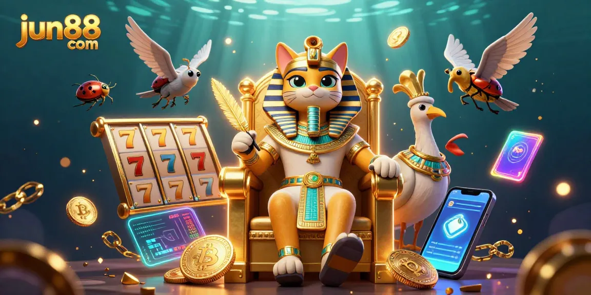 Engage with exciting gameplay at jun88 com, spinning slot reels among Egyptian themed characters.