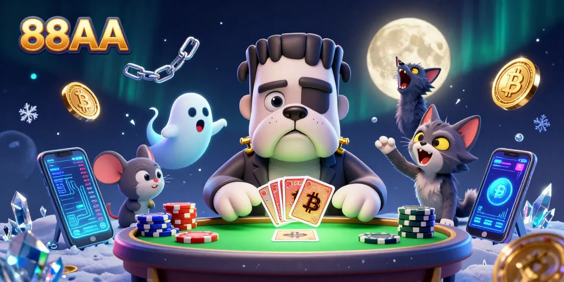 Play at the 88AA casino with an exciting 3D illustration featuring unique characters and vibrant gaming elements.