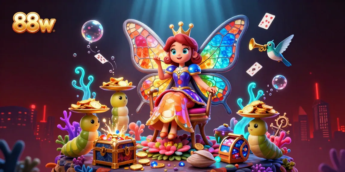 Experience thrilling gaming at 88vv with a whimsical underwater scene showcasing detailed elements of fun.
