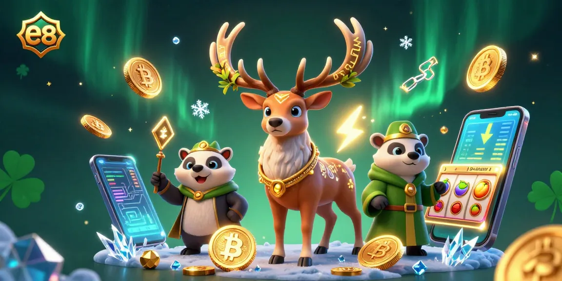 Engage in thrilling gaming with ee88's immersive 3D casino illustration featuring dynamic slot reels and crypto elements.